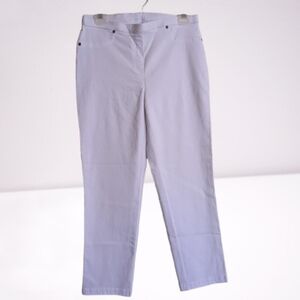 Basic Editions White Legging Pant Stretchy Pull On Elastic Waist Size Medium